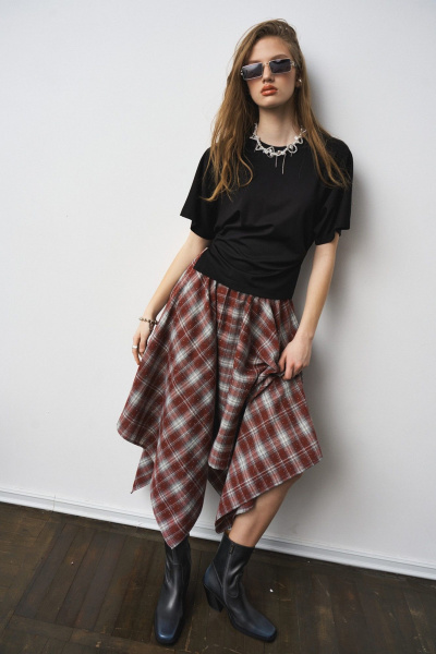 Юбка MilMil 1302 принт клетка борд - фото 4