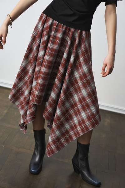 Юбка MilMil 1302 принт клетка борд - фото 2