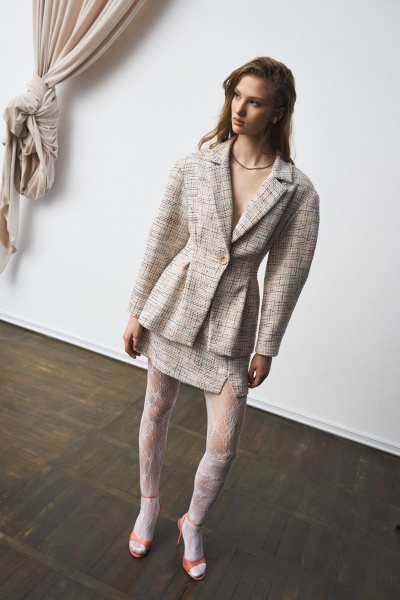 Жакет, юбка MilMil 1307 рогожка - фото 3