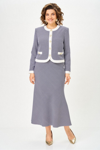 Жакет, юбка Svetlana-Style 2332 синий_узор+белый - фото 1