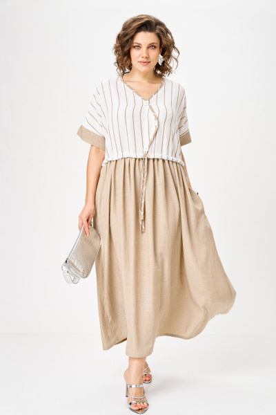 Платье Michel chic 2181 бежевый - фото 2