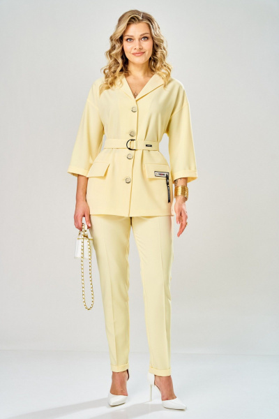Брюки, жакет Твой имидж 2379 лимонный - фото 1