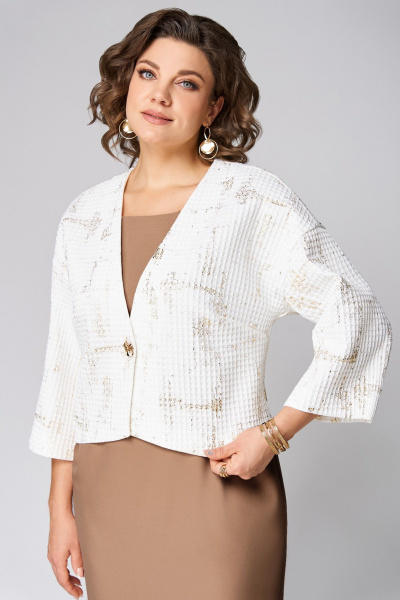 Жакет, платье Мишель стиль 1290 молочно-бежевый - фото 6