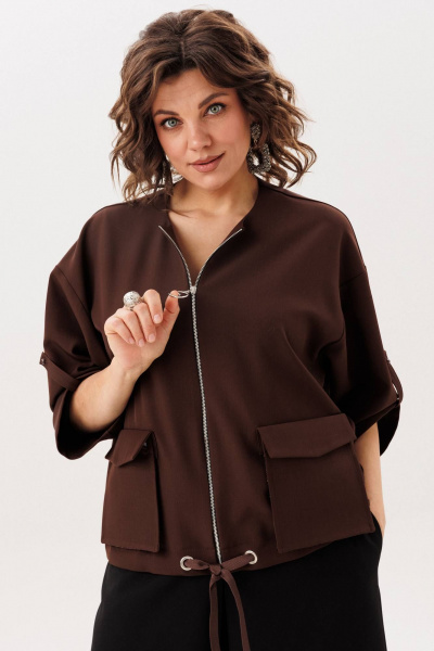 Жакет Anelli 1788 мокко_сияние - фото 10