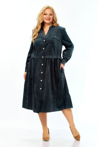 Платье СиБон 0241 темно-зеленый_штрукс - фото 2