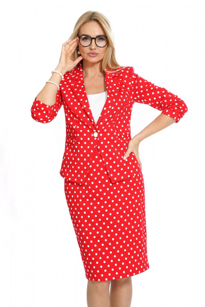 Жакет, топ, юбка Alani Collection 2533 красный - фото 9