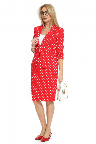 Жакет, топ, юбка Alani Collection 2533 красный - фото 8