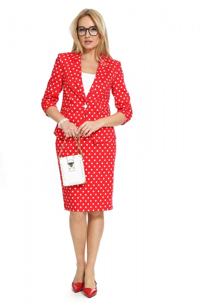 Жакет, топ, юбка Alani Collection 2533 красный - фото 3