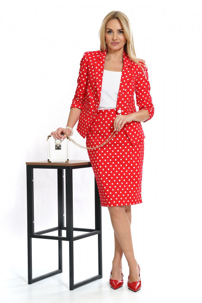 Жакет, топ, юбка Alani Collection 2533 красный - фото 6