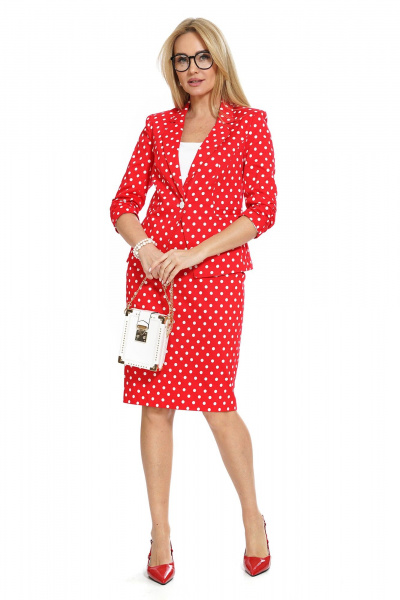 Жакет, топ, юбка Alani Collection 2533 красный - фото 1