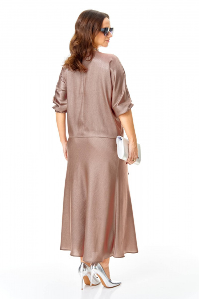 Блуза, юбка Karina deLux M-1425 светло-коричневый - фото 7