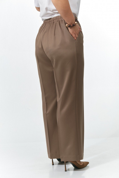 Брюки, жакет OVERYOU М242 бежево-орех с беж - фото 7