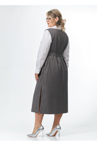 Сарафан OVERYOU М243 серо-оранжевый - фото 4