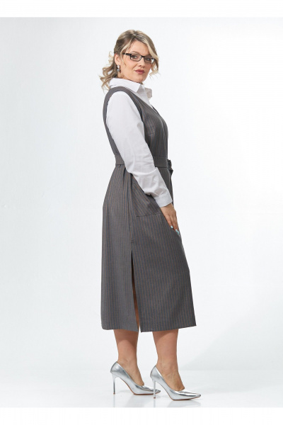 Сарафан OVERYOU М243 серо-оранжевый - фото 3