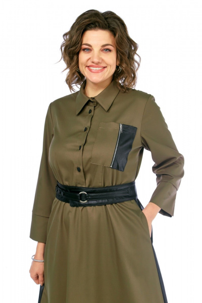 Платье Rishelie 1007 хаки - фото 4