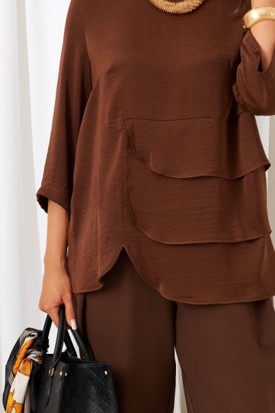 Блуза, брюки Beautiful&Free 6429 шоколад - фото 5