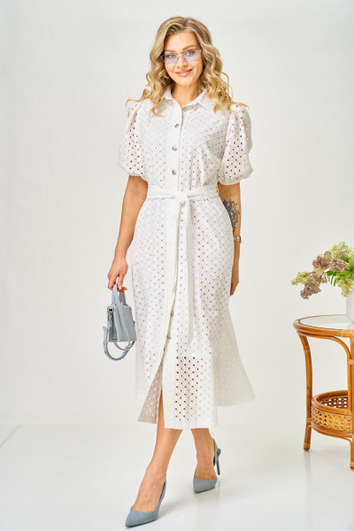 Платье AVA fashion М-186 молочный - фото 3