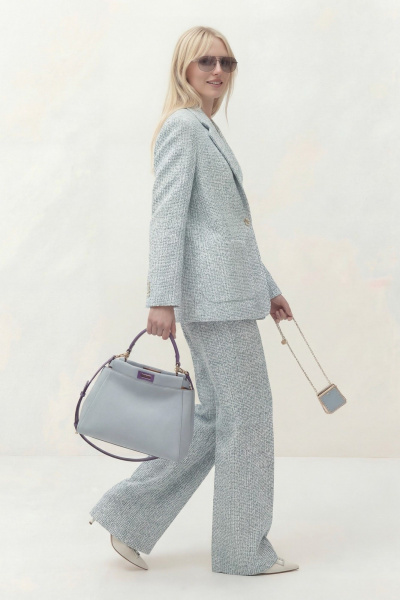 Брюки, жакет Lokka 1840B голубой/меланж - фото 8