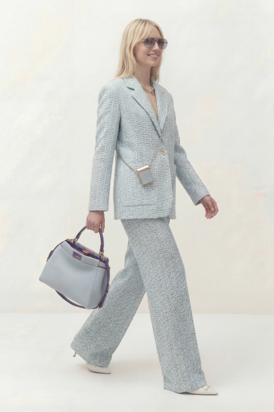 Брюки, жакет Lokka 1840B голубой/меланж - фото 7