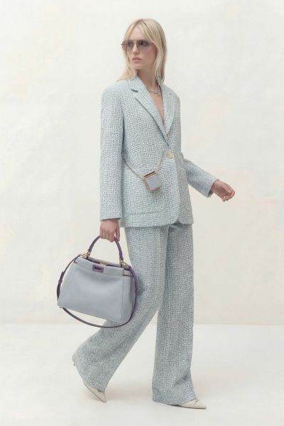 Брюки, жакет Lokka 1840B голубой/меланж - фото 6