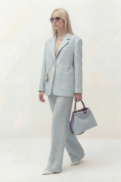 Брюки, жакет Lokka 1840B голубой/меланж - фото 4