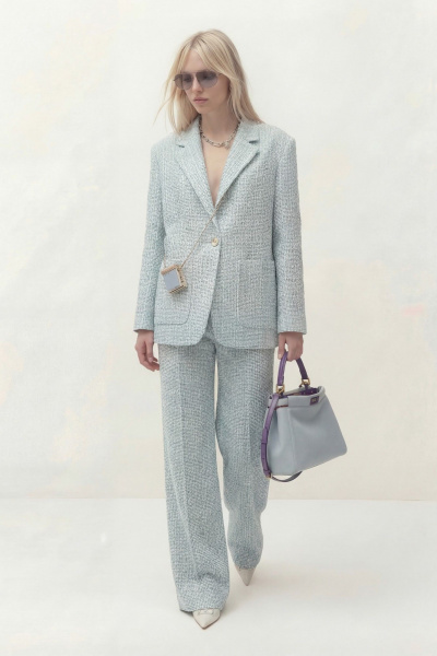 Брюки, жакет Lokka 1840B голубой/меланж - фото 2