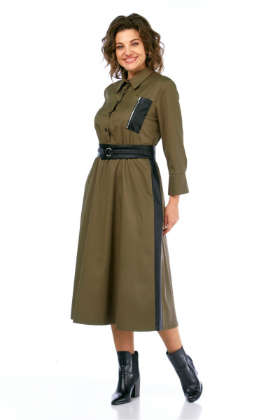 Платье Rishelie 1007 хаки - фото 1