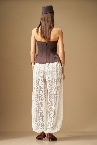 Брюки, корсет N.O.W. 1670 шоколад/ молочный - фото 6