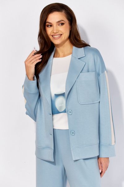 Брюки, жакет, топ TAiER 1420 небесный - фото 5