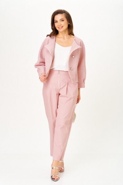 Брюки, жакет Michel chic 1450 жемчужно-розовый - фото 2