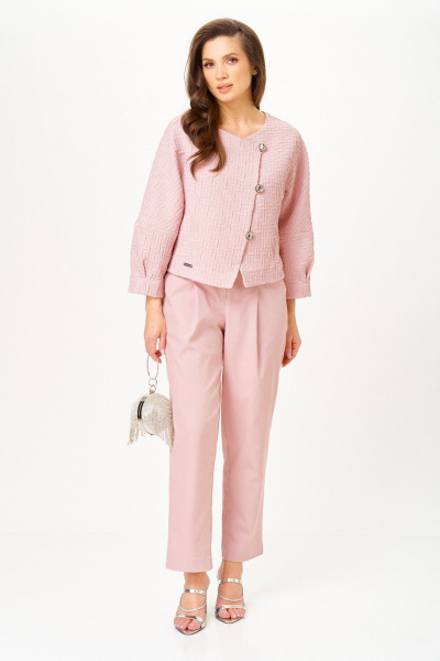Брюки, жакет Michel chic 1450 жемчужно-розовый - фото 1