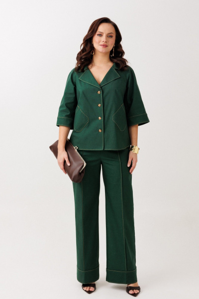 Брюки, жакет Mubliz 329 изумруд - фото 19
