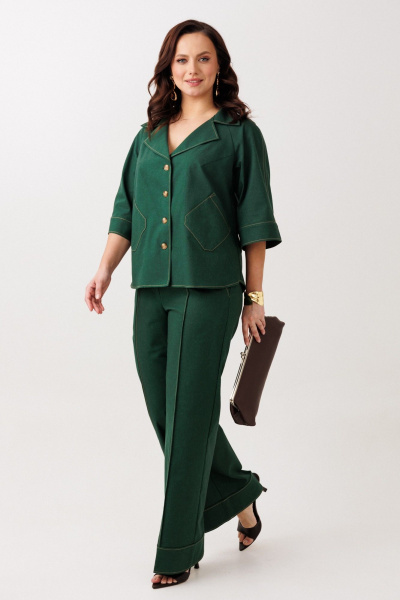 Брюки, жакет Mubliz 329 изумруд - фото 18