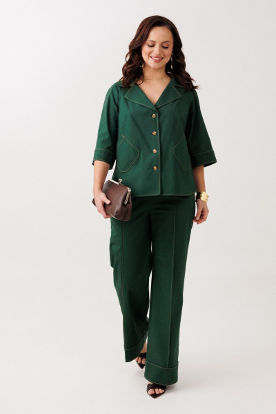 Брюки, жакет Mubliz 329 изумруд - фото 17