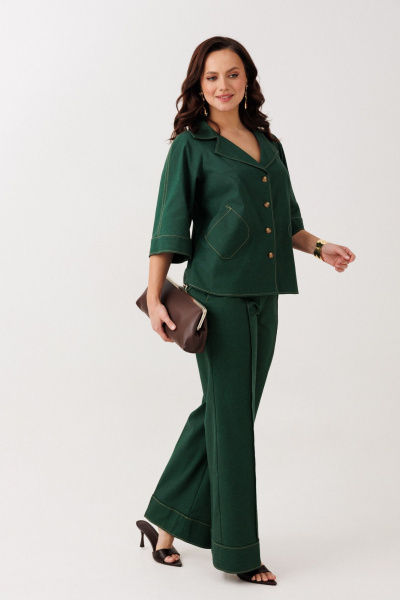 Брюки, жакет Mubliz 329 изумруд - фото 16