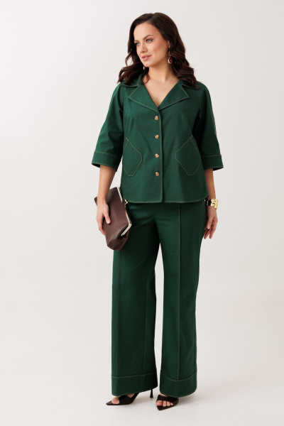 Брюки, жакет Mubliz 329 изумруд - фото 14