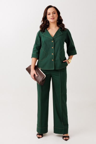 Брюки, жакет Mubliz 329 изумруд - фото 13