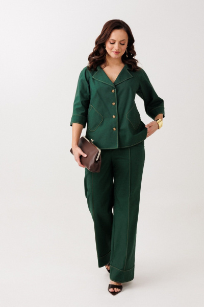 Брюки, жакет Mubliz 329 изумруд - фото 12