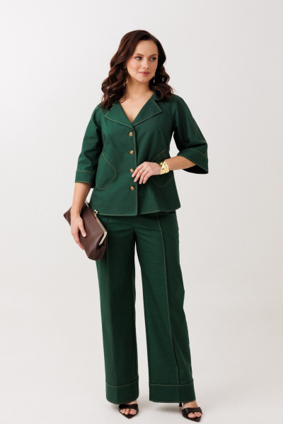 Брюки, жакет Mubliz 329 изумруд - фото 6