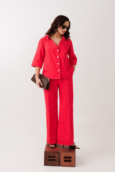 Брюки, жакет Mubliz 329 красный - фото 4