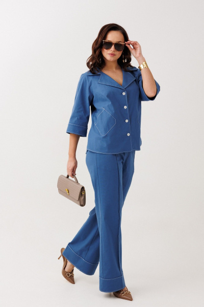 Брюки, жакет Mubliz 329 синий - фото 20