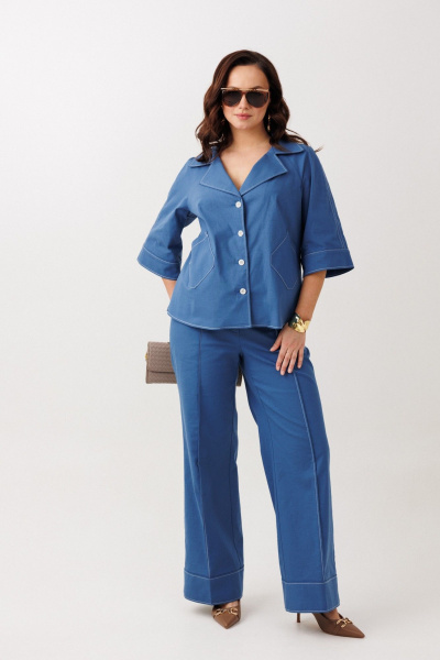 Брюки, жакет Mubliz 329 синий - фото 19