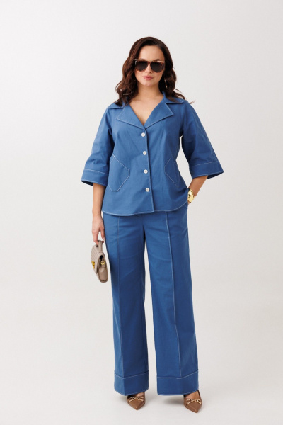 Брюки, жакет Mubliz 329 синий - фото 18