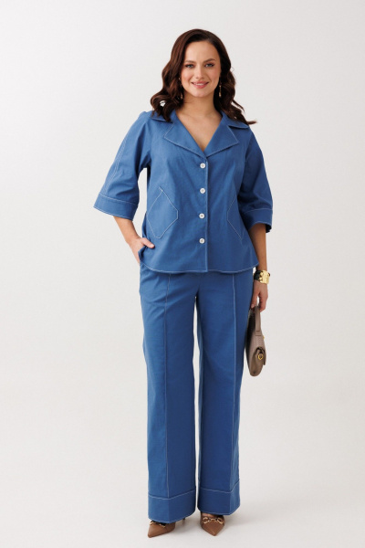 Брюки, жакет Mubliz 329 синий - фото 1