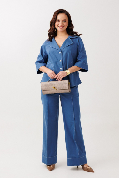 Брюки, жакет Mubliz 329 синий - фото 16