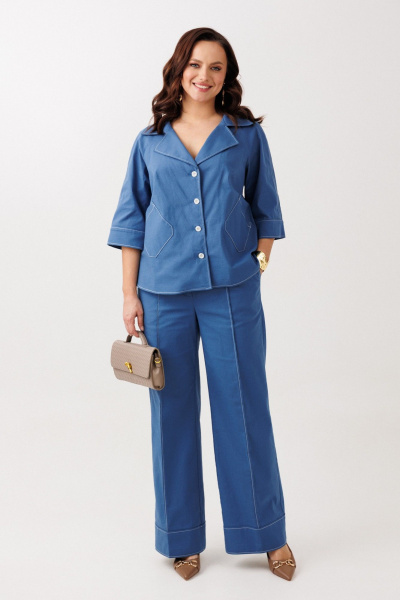 Брюки, жакет Mubliz 329 синий - фото 15