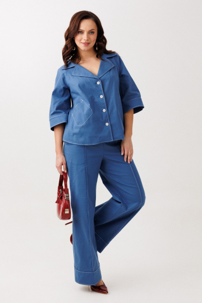 Брюки, жакет Mubliz 329 синий - фото 11
