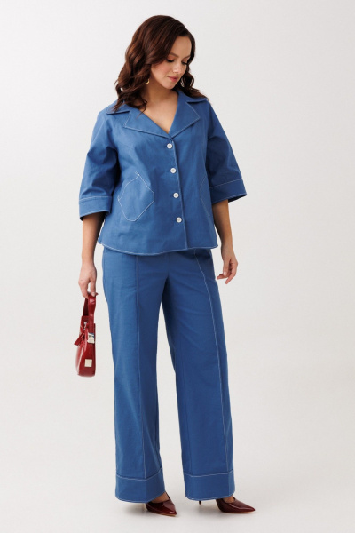 Брюки, жакет Mubliz 329 синий - фото 10