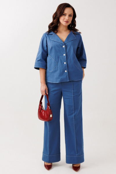 Брюки, жакет Mubliz 329 синий - фото 9