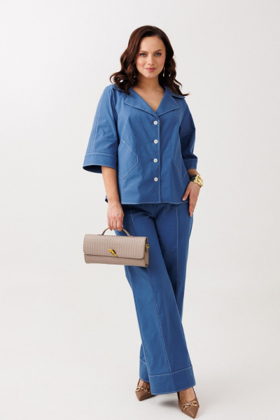 Брюки, жакет Mubliz 329 синий - фото 7